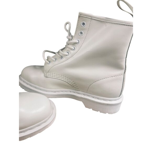 Dr. Martens White 1460 Lace-Up Leather Combat Boots Women's 10 Men's 8 - Picture 9 of 16